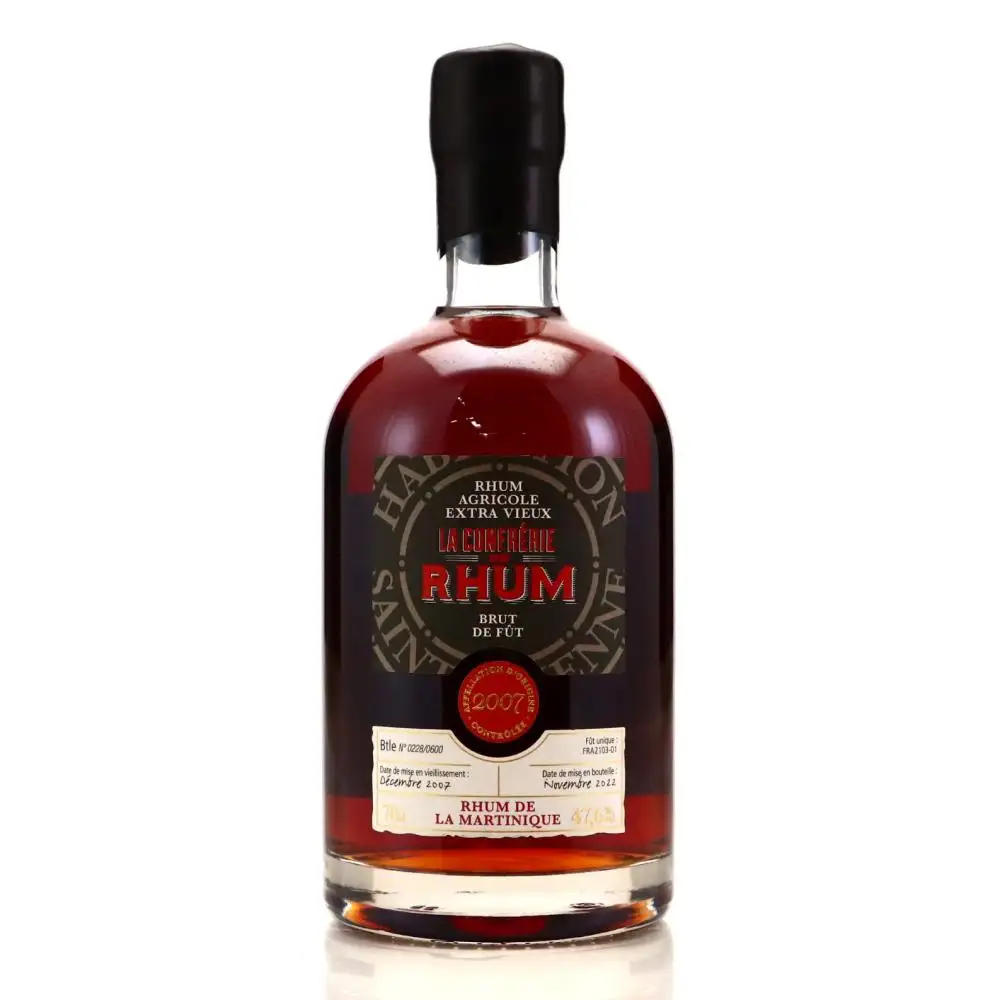 Image of the front of the bottle of the rum HSE Rhum Agricole Extra Vieux (La Confrérie du Rhum)