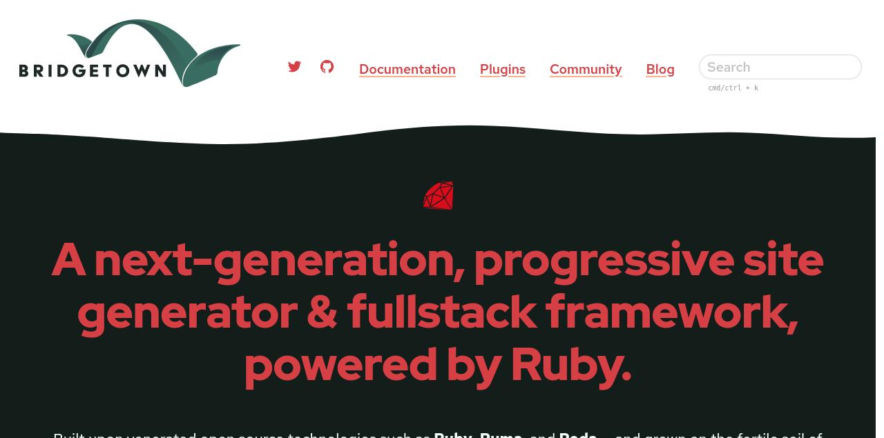 Screenshot of the Bridgetown website
