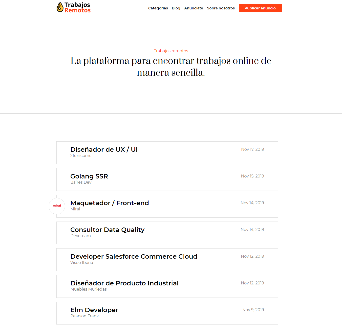 Trabajos remotos