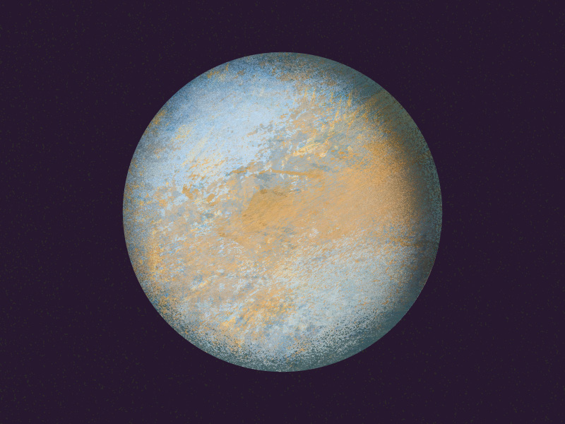 Marbled illustration of the planet Venus