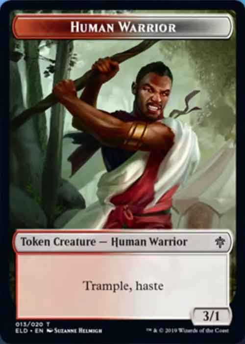 3/1 Red White Human Warrior Creature Token MTG.onl Tokens