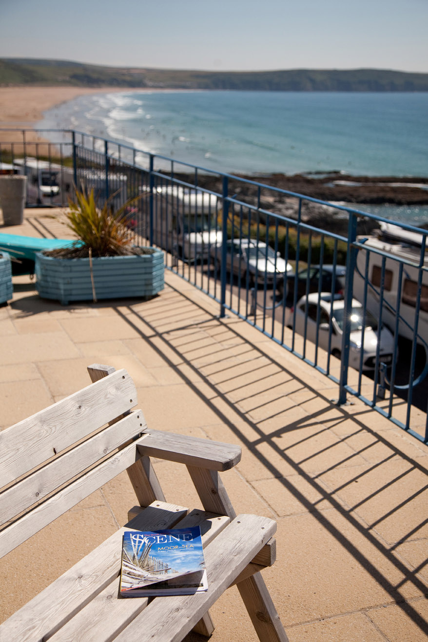 communal terrace view over woolacombe beach