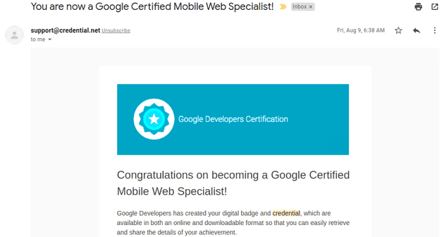 Google mws certification credentials