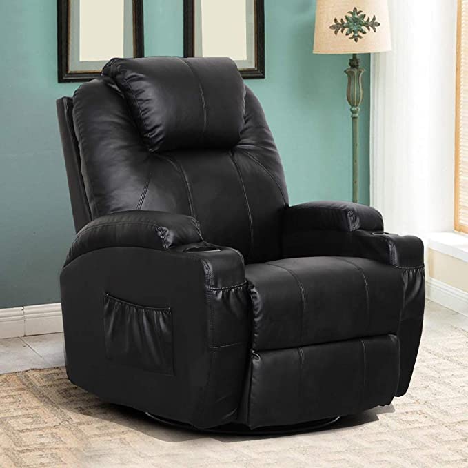 Esright Massage Recliner Chair Heated PU Leather Ergonomic Lounge