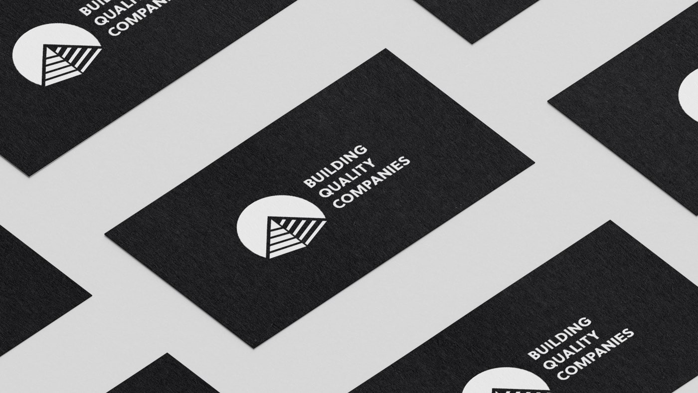 mockup design of building quality companies' business card