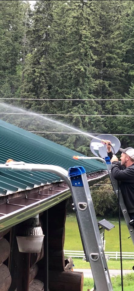 power washing a metal roof