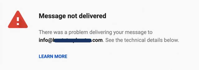 Message not delivered