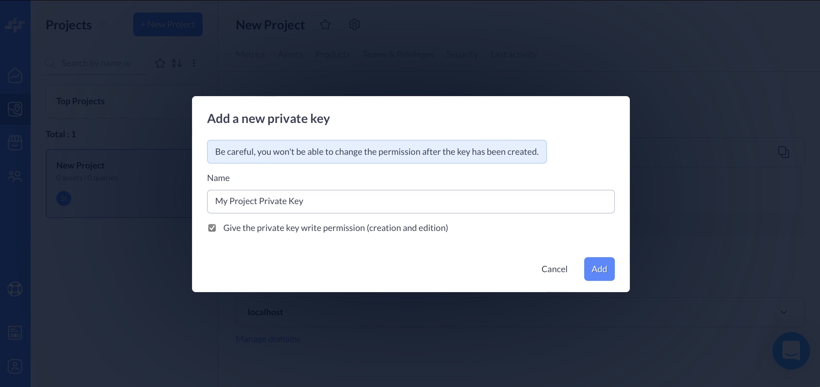 Private API Key creation