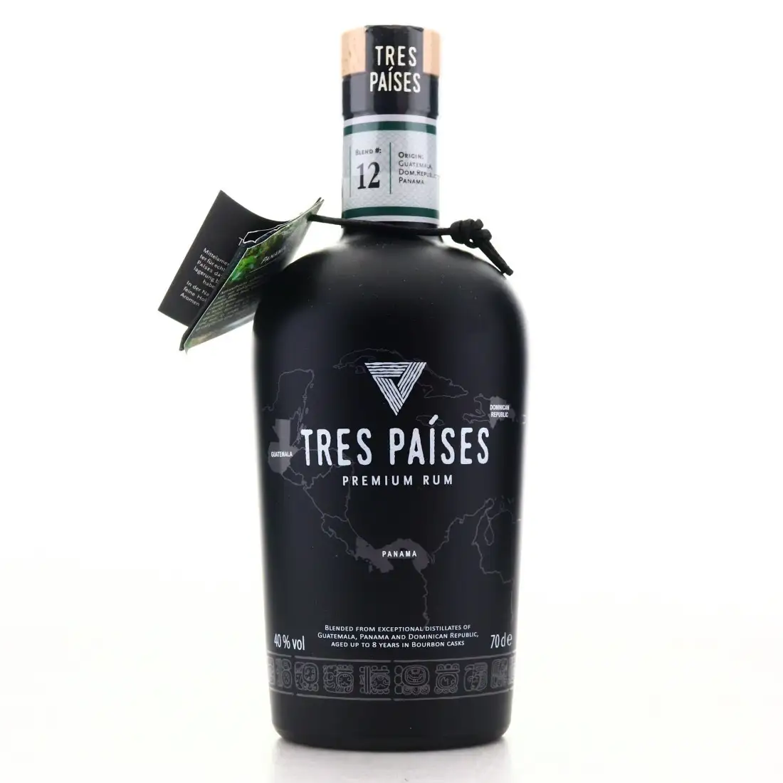 Image of the front of the bottle of the rum Tres Paìses Premium Rum