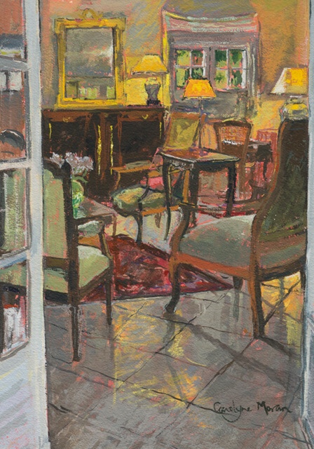 Cottage Doorways gouache painting