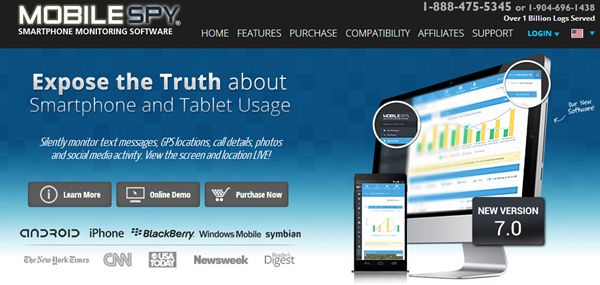 Mobile Spy cell phone monitoring software monitors your child or employee's smartphone activity on Android-based smartphones and tablets.