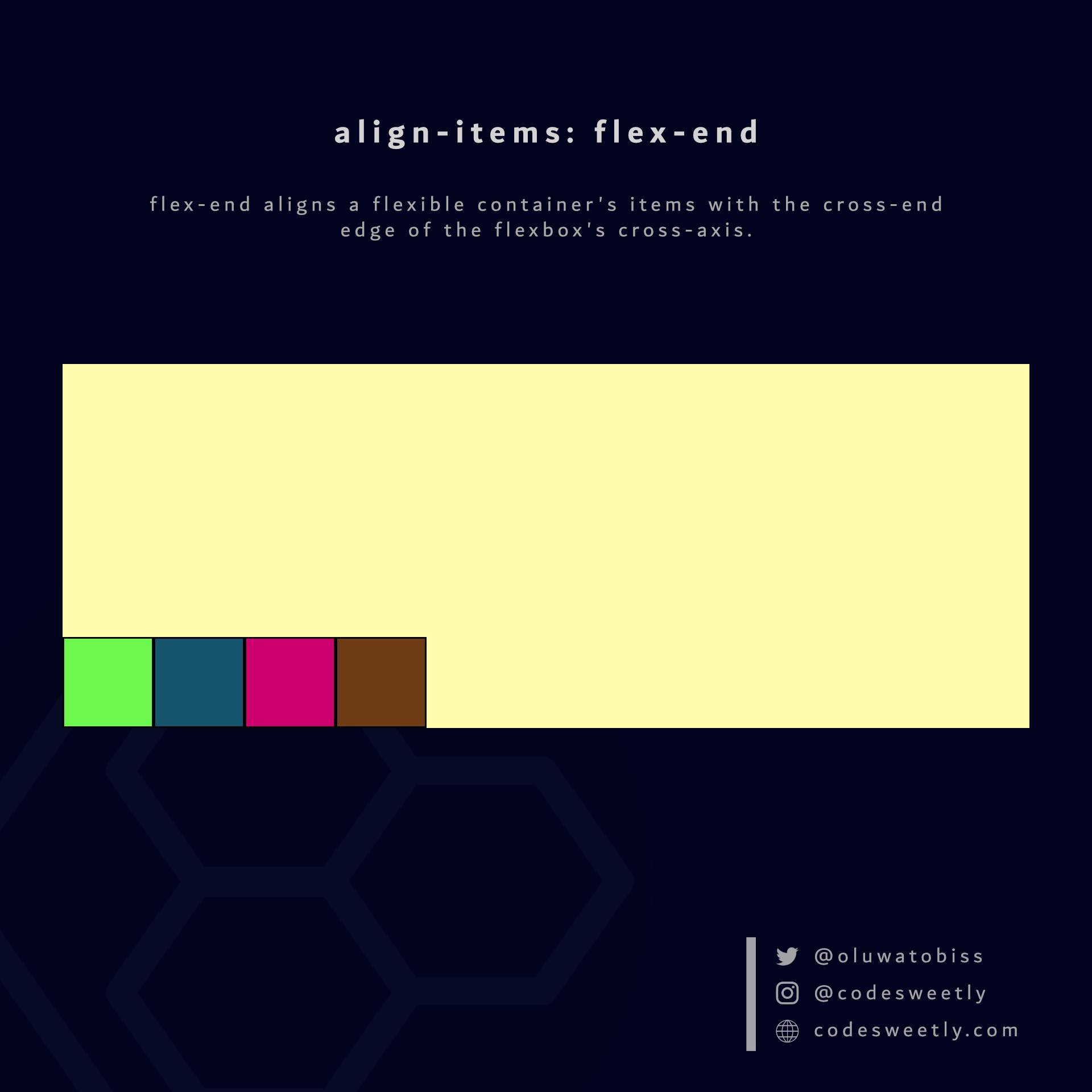 Illustration of align-items&#39; flex-end value