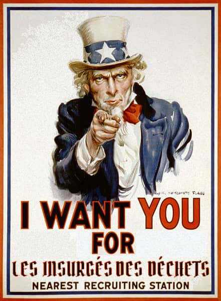 Affiche détournée campagne de recrutement we want you