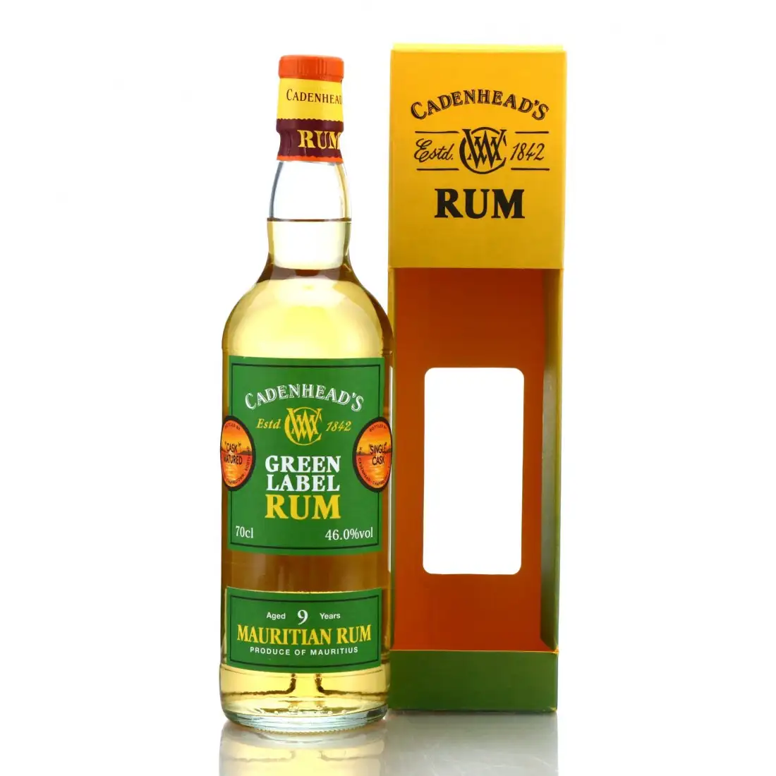 Image of the front of the bottle of the rum Green Label Mauritian Rum