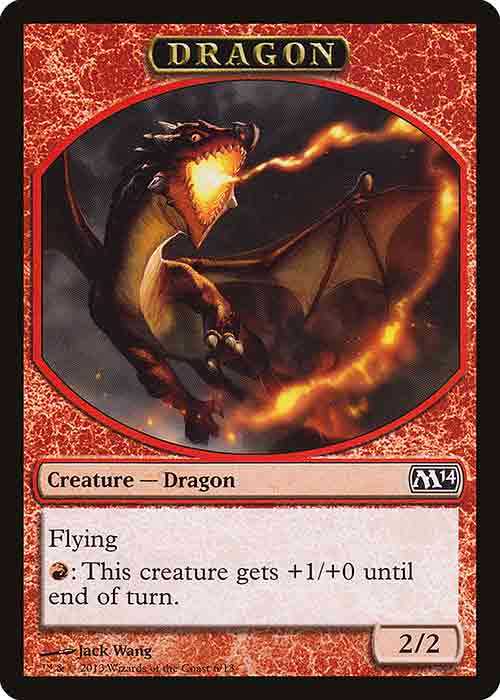 2 2 Red Dragon Creature Token 