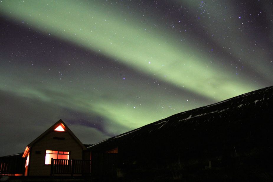 The holiday home and some lovely northern lights