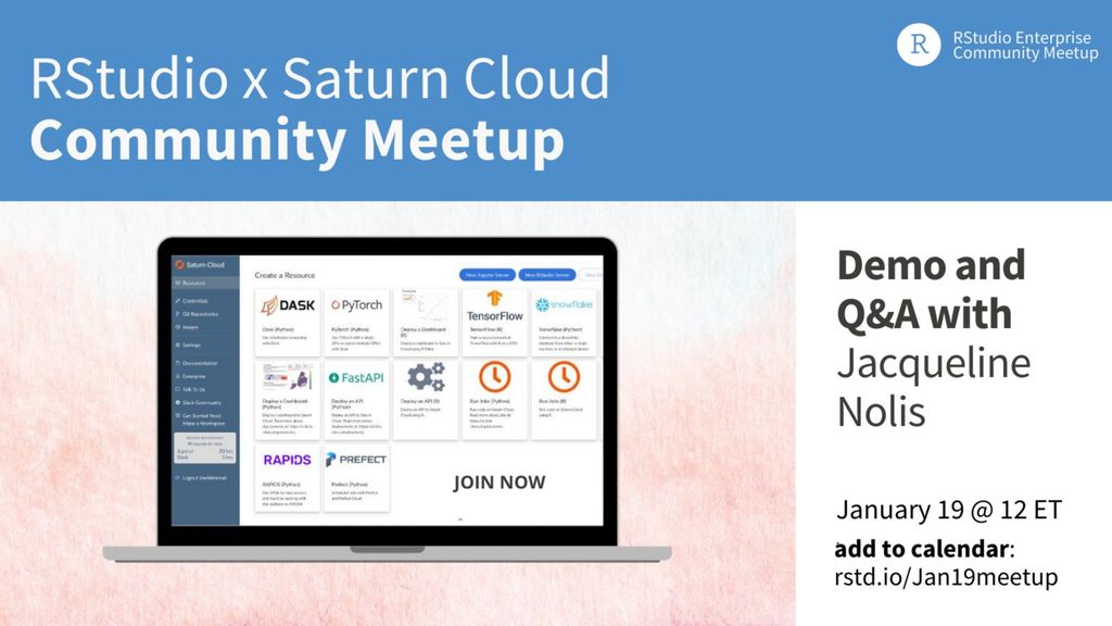 Featured Image for RStudio x Saturn Cloud Meetup