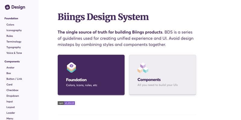 Biings Design System