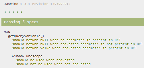 Passing unit tests with Jasmine