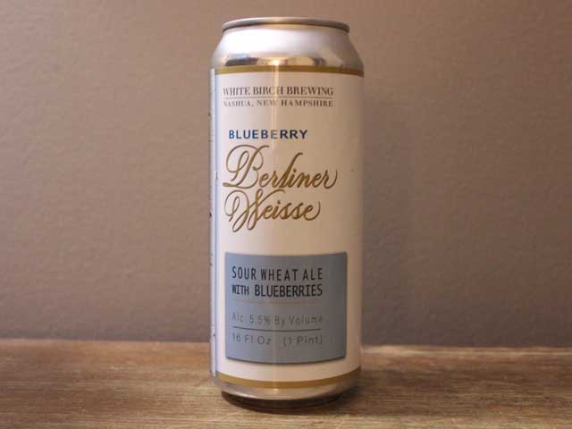 Blueberry Berliner Weisse, a Sour Wheat Ale with blueberries brewed by White Birch Brewing