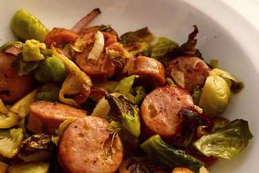 Brussels sprouts with sausage and fennel