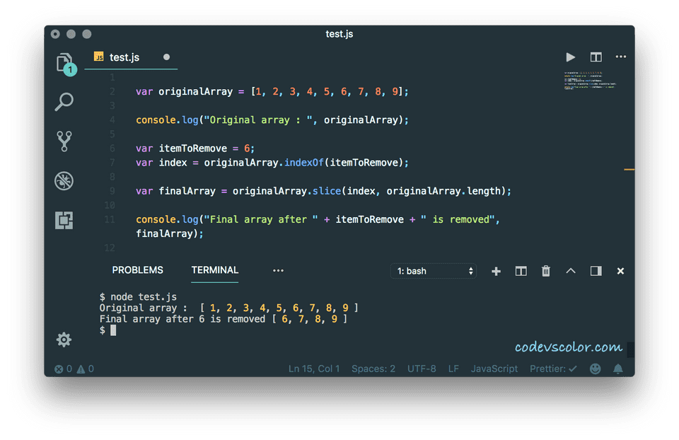 How To Remove Element From An Array In Javascript CodeVsColor