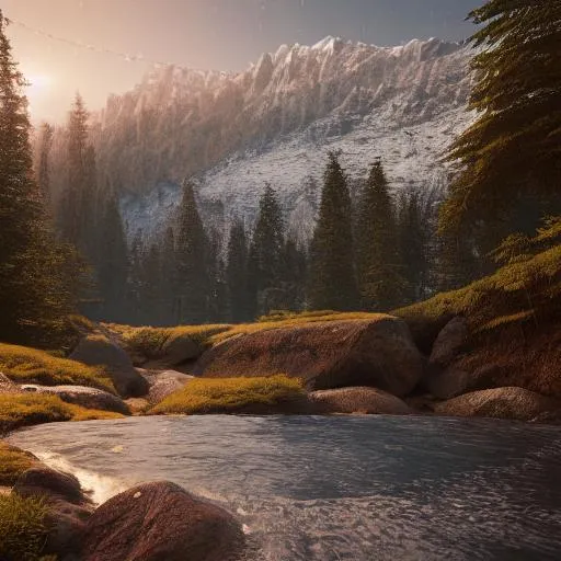 A beautiful landscape photograph of mountain scenery
