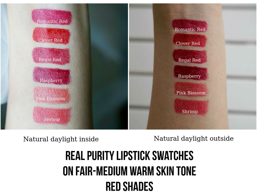 Real Purity Lipstick Red Shades