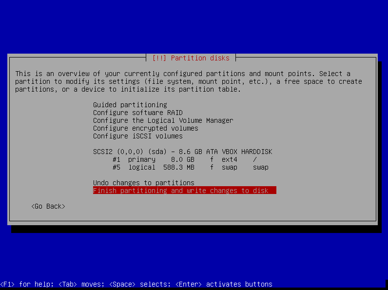 selesai melakukan partisi selesai melakukan partisi