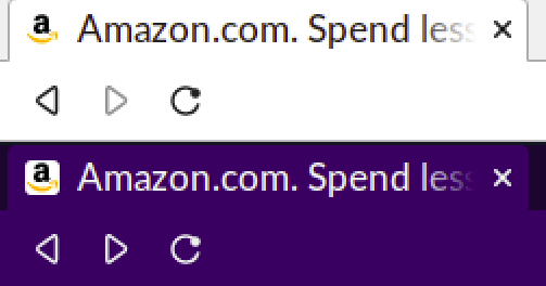 amazon favicons shown on different themes