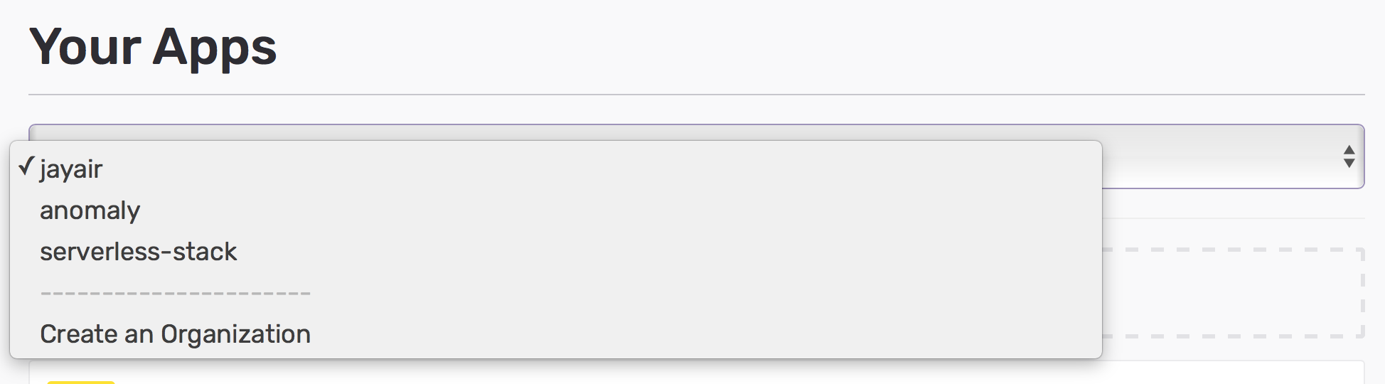 Account dropdown options