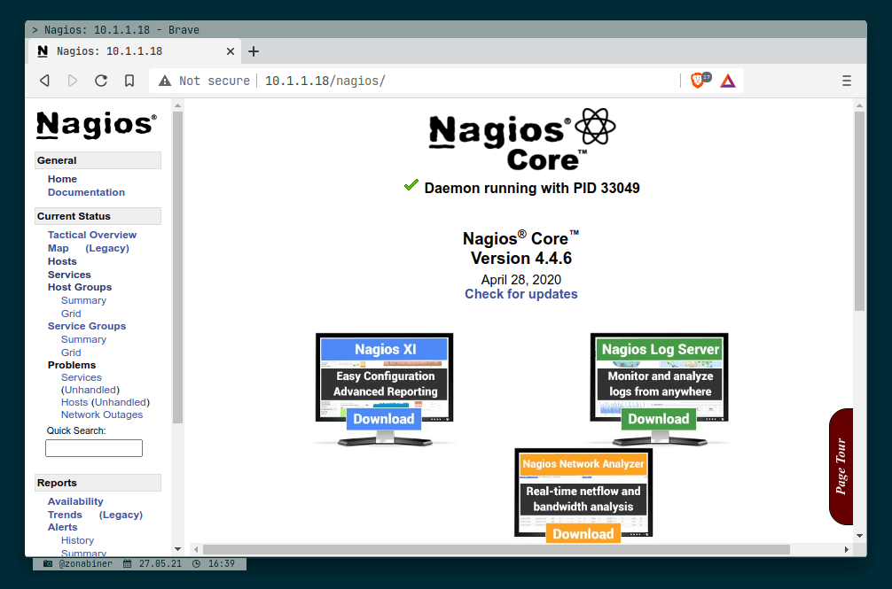 Dashboard Admin Nagios 4