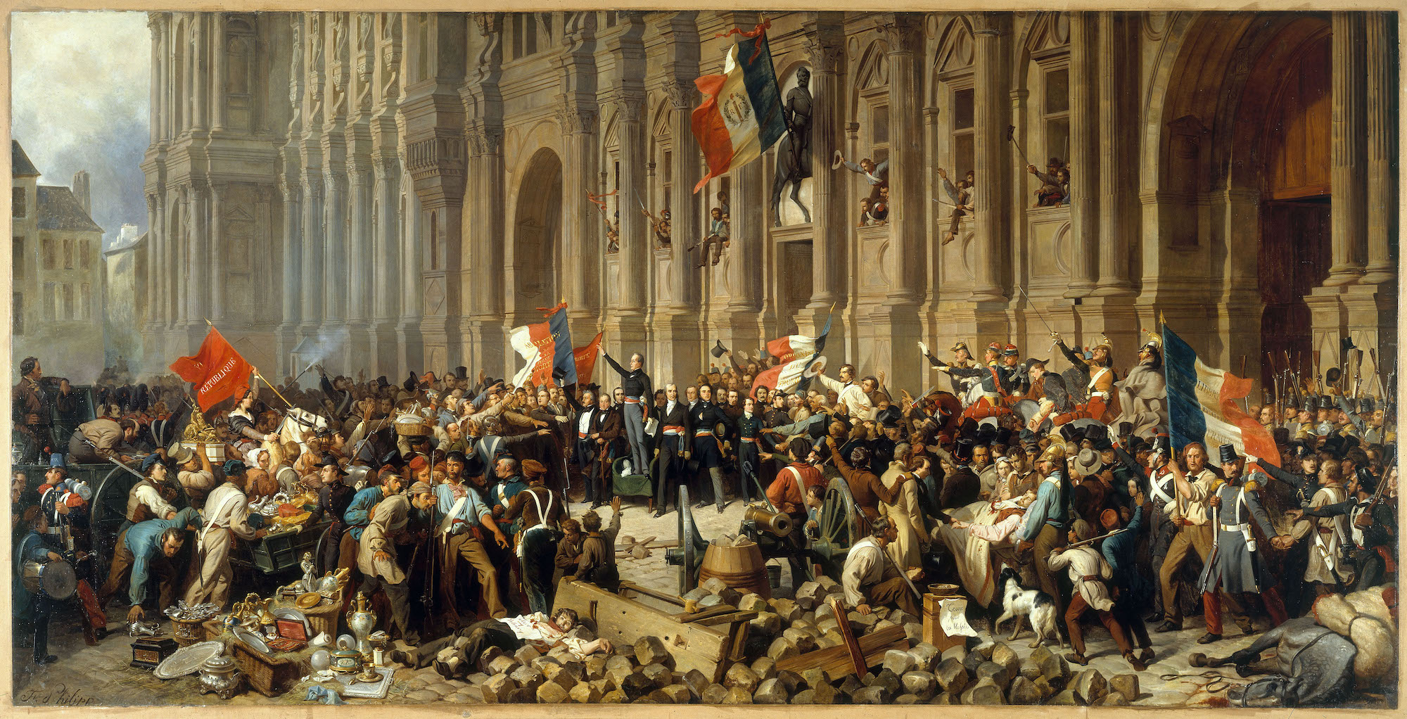 Lamartine in front of the Town Hall of Paris, French Revolution of 1848