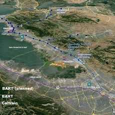 BART Bay Area bird view
