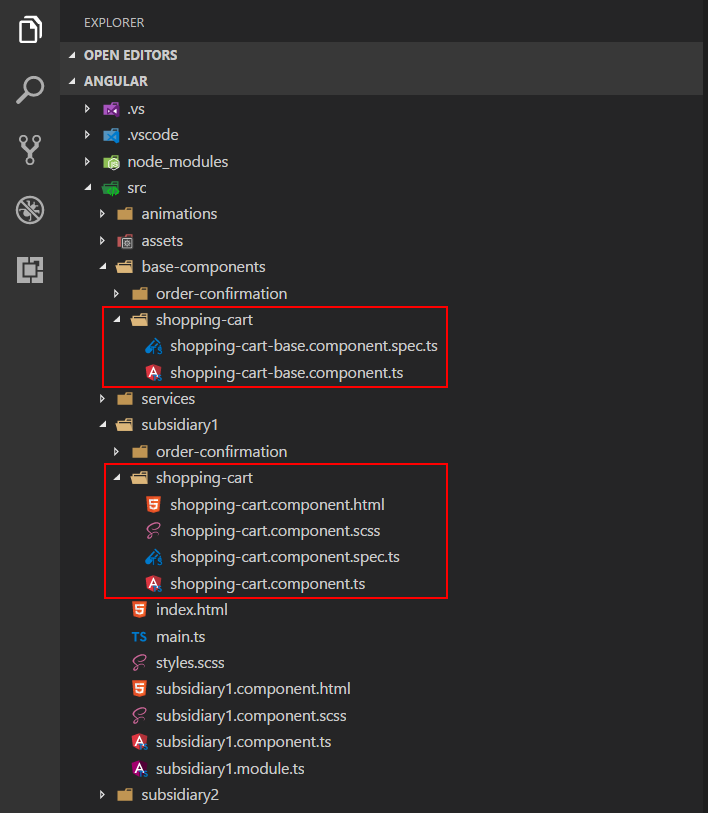 Angular project tree