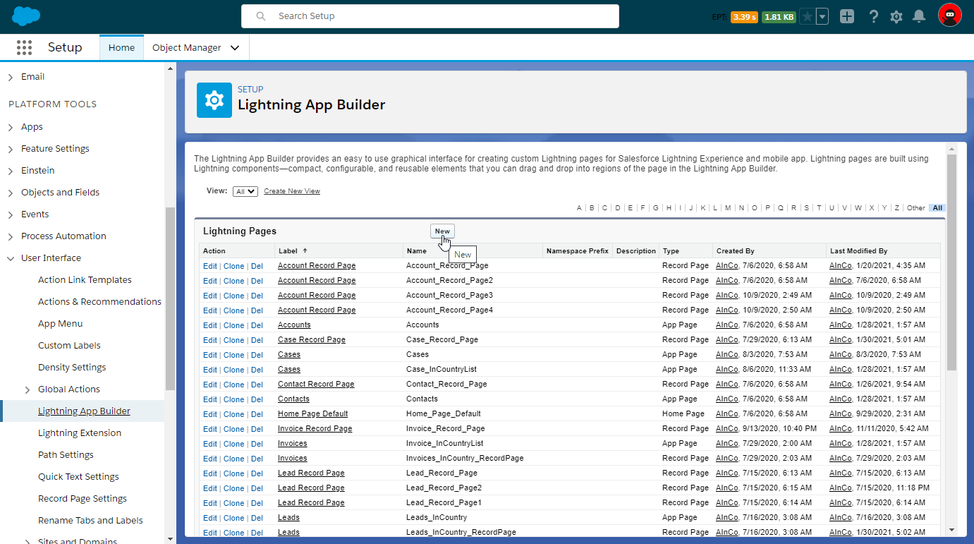 Lightning App Builder
