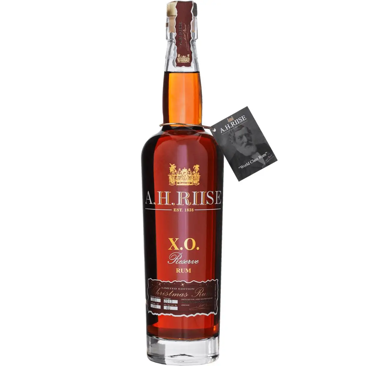 Image of the front of the bottle of the rum XO Reserve Christmas Rum