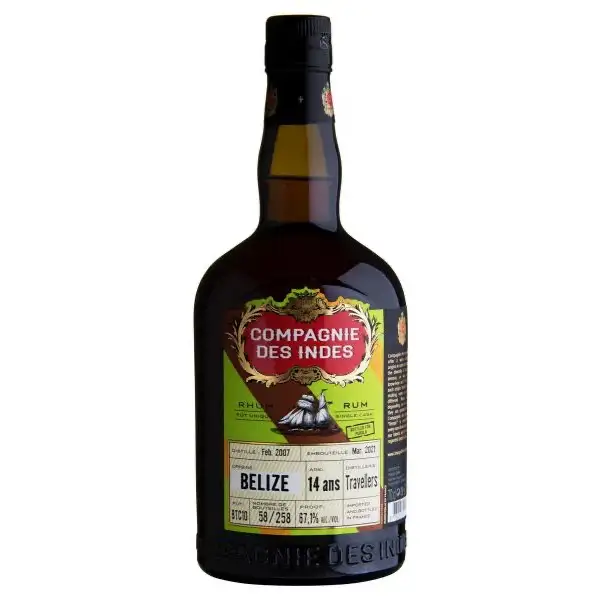 Image of the front of the bottle of the rum Belize (Bottled for Perola)