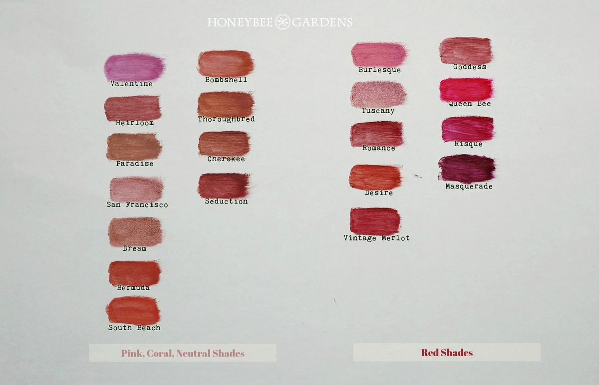 Honeybee Gardens Truly Natural Lipsticks Swatches And Review | Petite ...