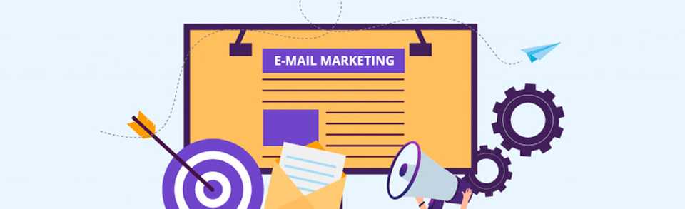 Tela de um site com email, representando email marketing