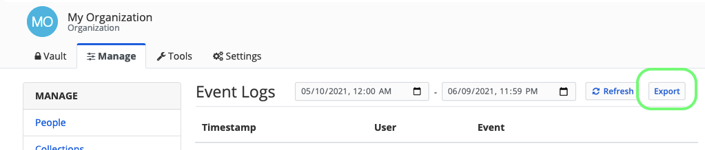 Export Event Logs