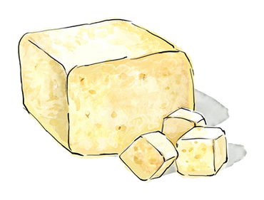 Illustration of a block of Tofu