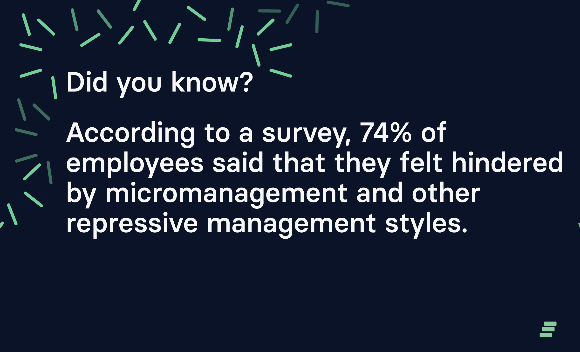 A "Did you know?" graphic about employees and repressive management styles