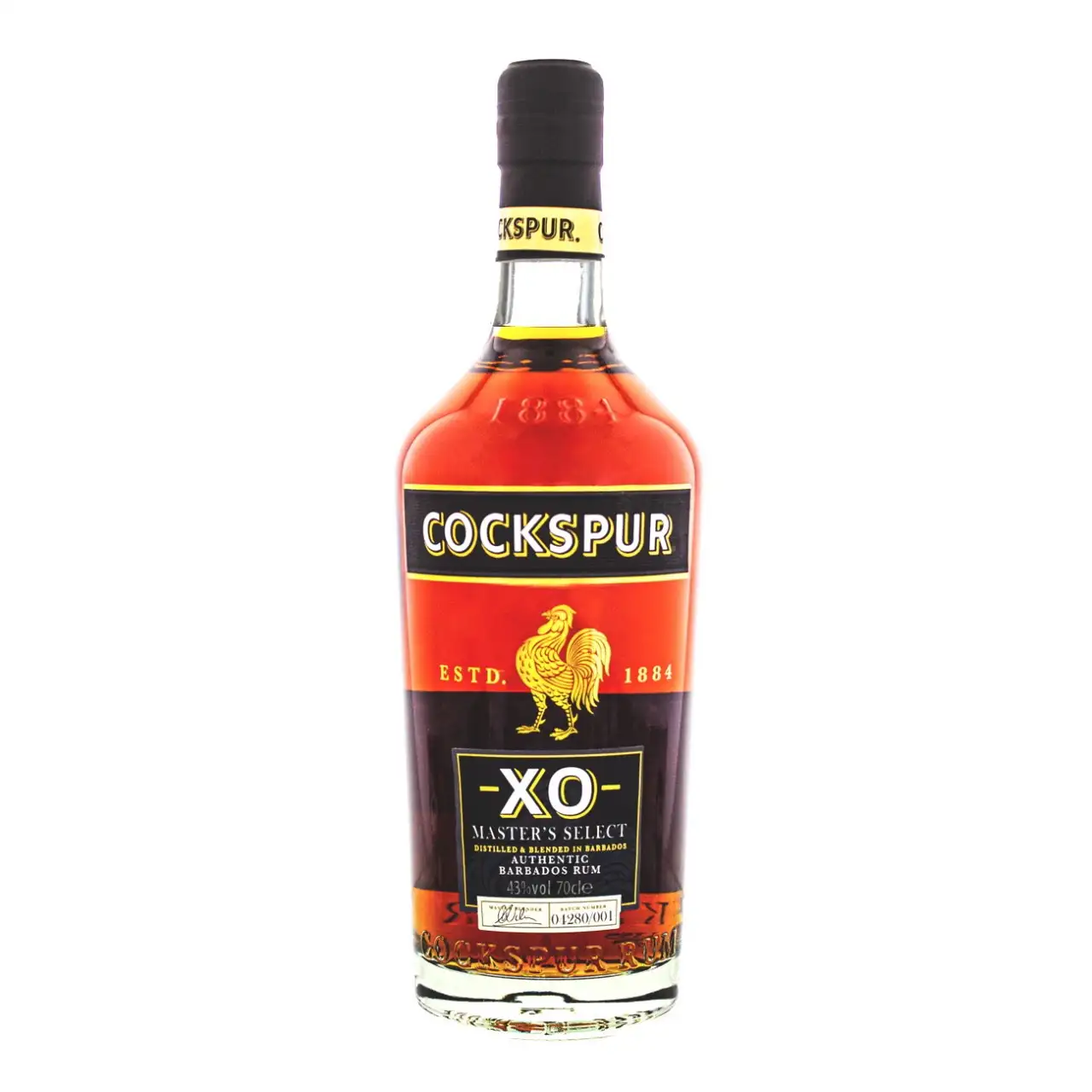 Image of the front of the bottle of the rum Cockspur XO Masters Select