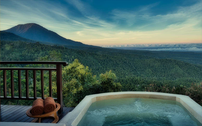 Book the Volcano Panorama Villa to enjoy these views from your own private jacuzzi.