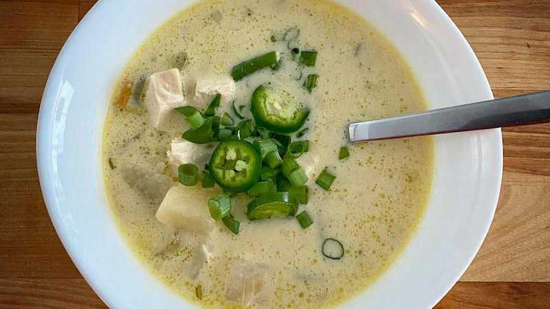 photo of completed recipe: I grew up eating at Art’s Tavern in Glen Arbor but moved away many years ago so attempted to recreate the delightful chicken jalapeño soup they serve on…