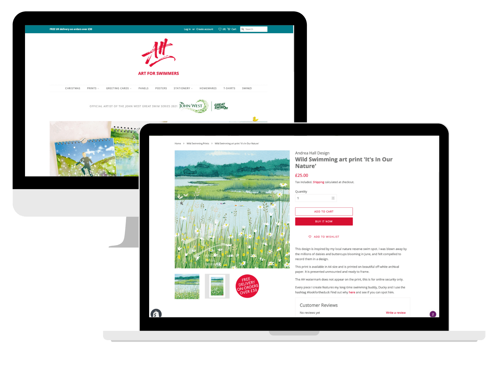 Custom Shopify website design for Andrea Hall