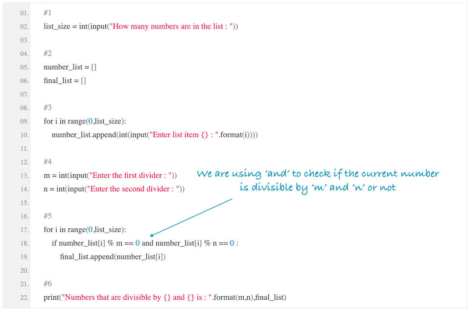 Python program to find out numbers in a list divisible by two numbers ...
