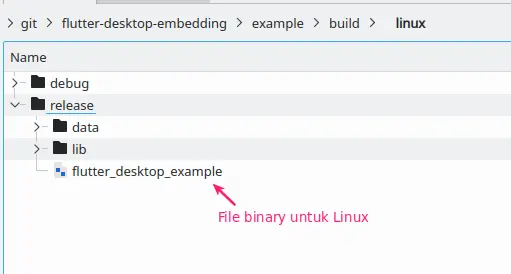 File Binary Aplikasi Dektop Flutter