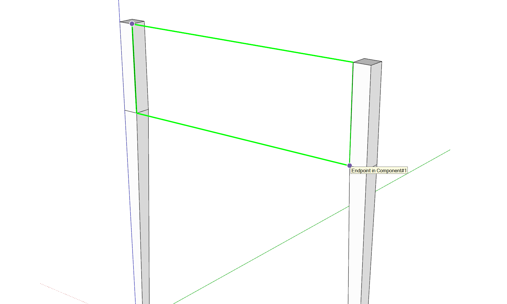 Example of using Sketchup Inferences to Draw Apron
